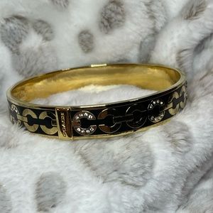 Coach gold and black bangle bracelet like new condition!